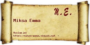 Miksa Emma névjegykártya